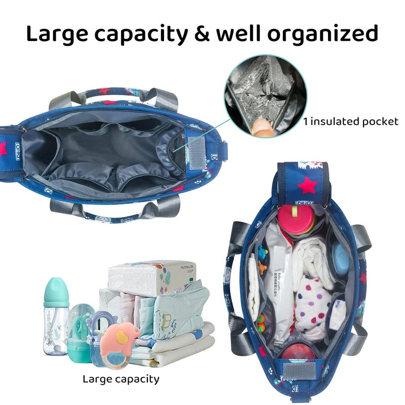 PHEBEN Store Diaper Bag Tote Satchel Waterproof Messenger Baby Diaper Bags for Mom and Dad Multifunction Medium Travel Tote Bags(Cute Dinosaur) - Image 5